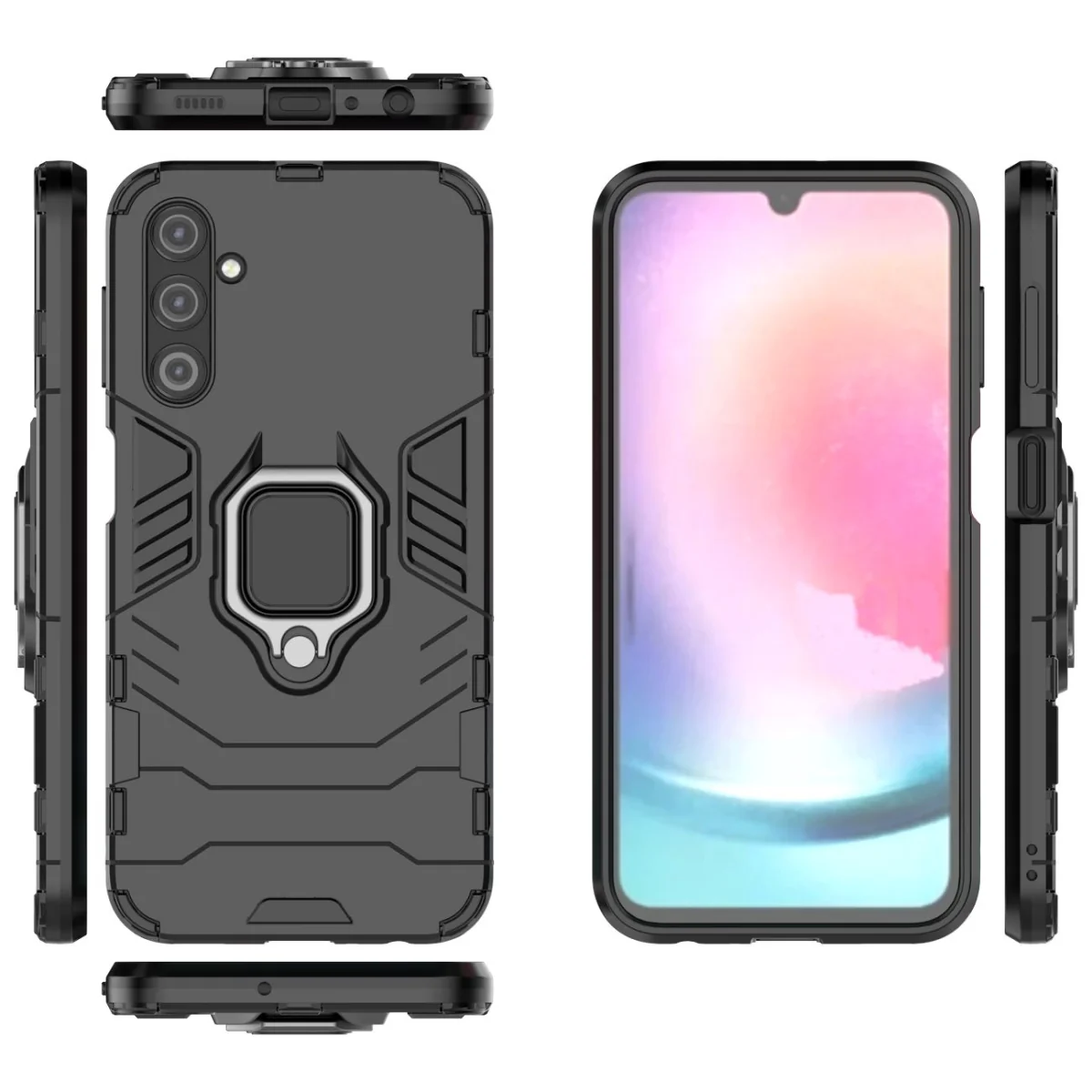 MG Ring Armor kryt na Samsung Galaxy A24 4G, čierny