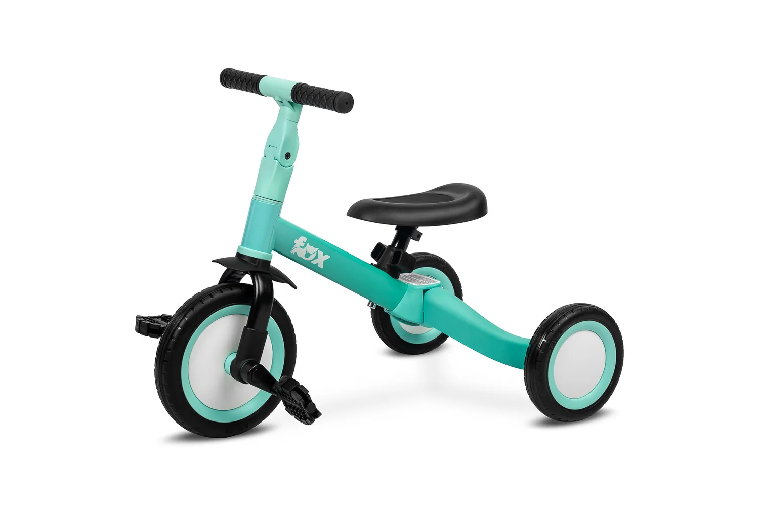 Multifunkčné detské odrážadlo a bicykel 4v1 Fox - tyrkysové
