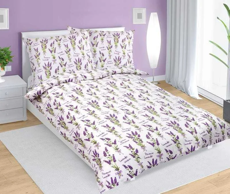Obliečky bavlna 90/557 levanduľa 140x220, 70x90 1×1 ks, obliečky