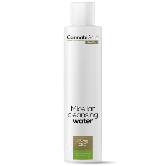 CannabiGold CBD 25 mg Micelárna čistiaca voda pre mastnú pleť