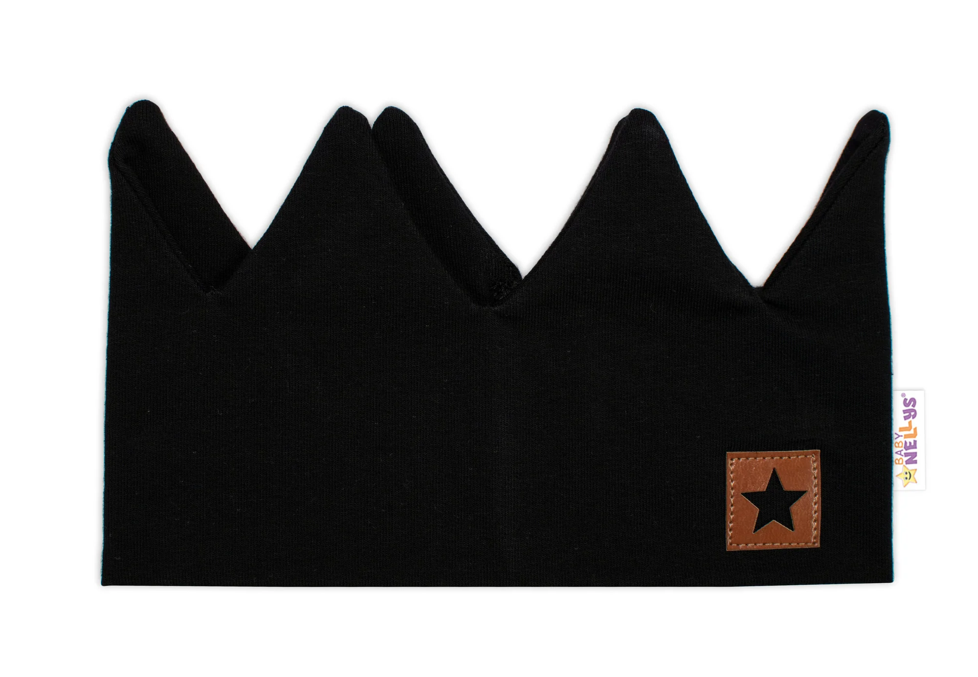 Dvojvrstvová čelenka, Hand Made, bavlna, Korunka STAR - čierna, 80/98