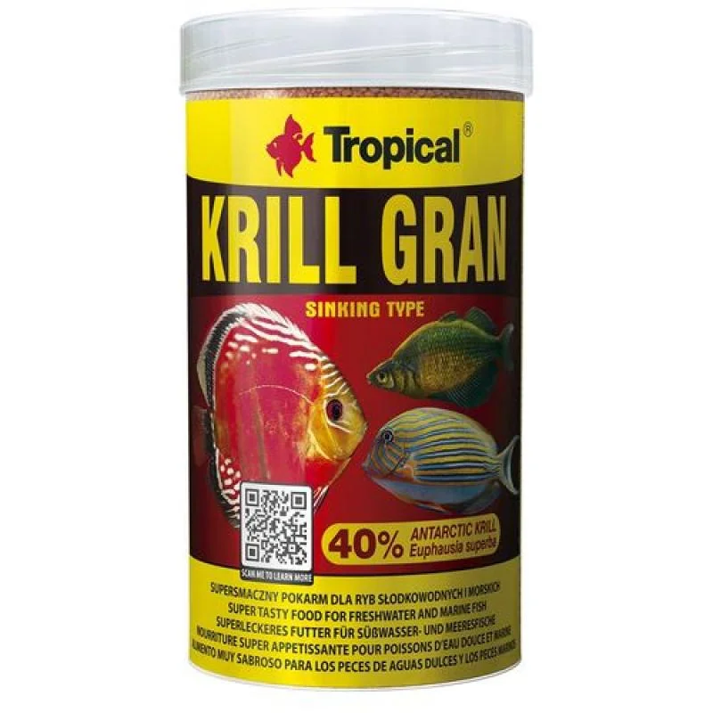 TROPICAL Krill Gran 250ml/135g viaczložkové krmivo na vyfarbenie vo forme ponárajúceho sa granulátu 