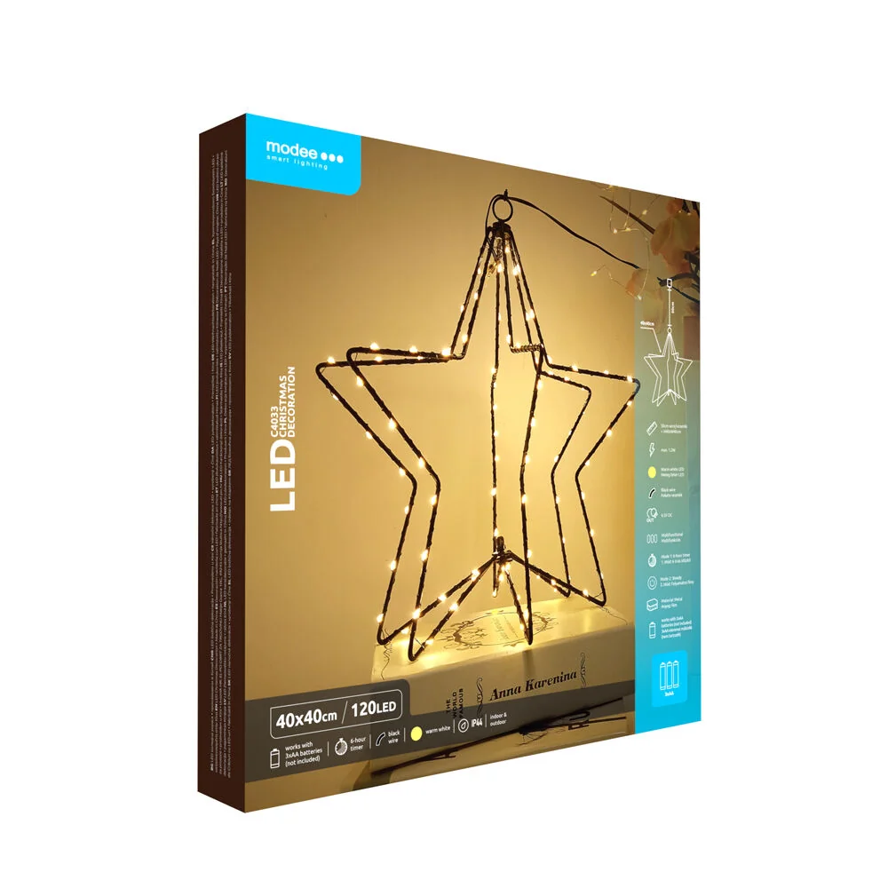 Modee Lighting LED dekorácia C4033 hviezda 3xAA batérie