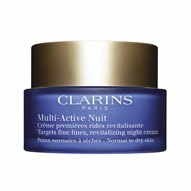 Clarins Revitalizačný nočný krém proti jemným vráskam pre normálnu a suchú pleť Multi- Active 1×50 ml, nočný krém proti jemným vráskam