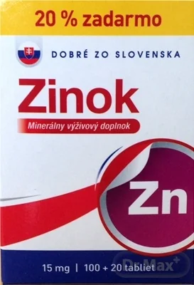 Dobré zo Slovenska Zinok 15 mg 1×120 tbl, zinok