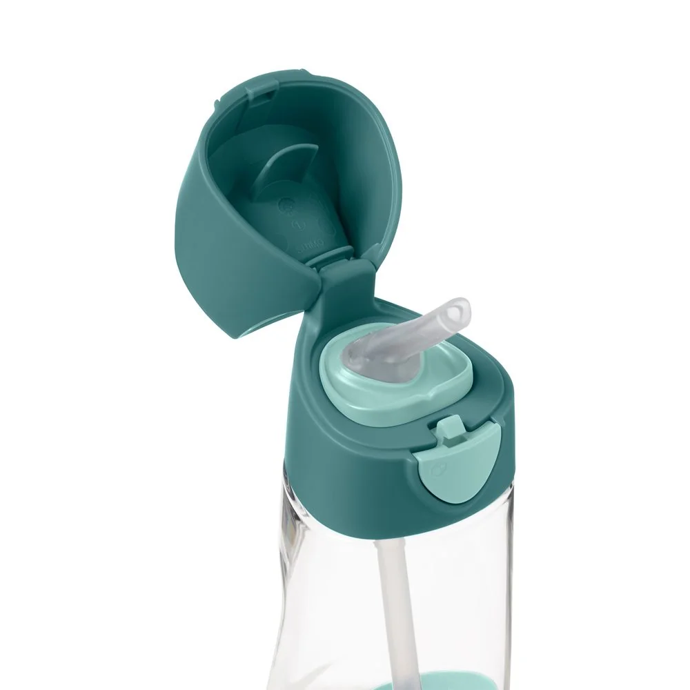 Fľaša na pitie so slamkou 450 ml emerald forest