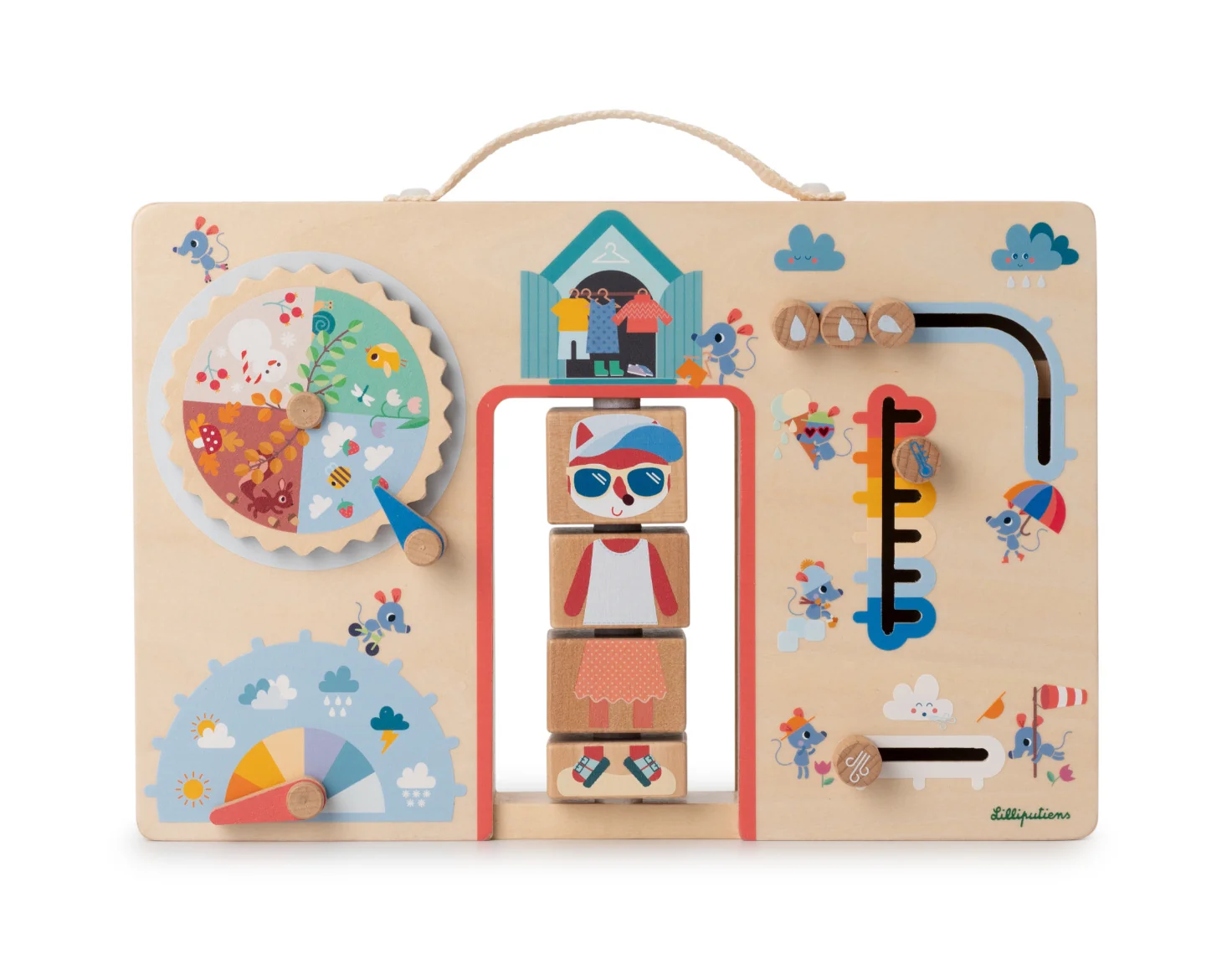 Lilliputiens - Activity Board - obliekame sa podľa počasia - líška Alice