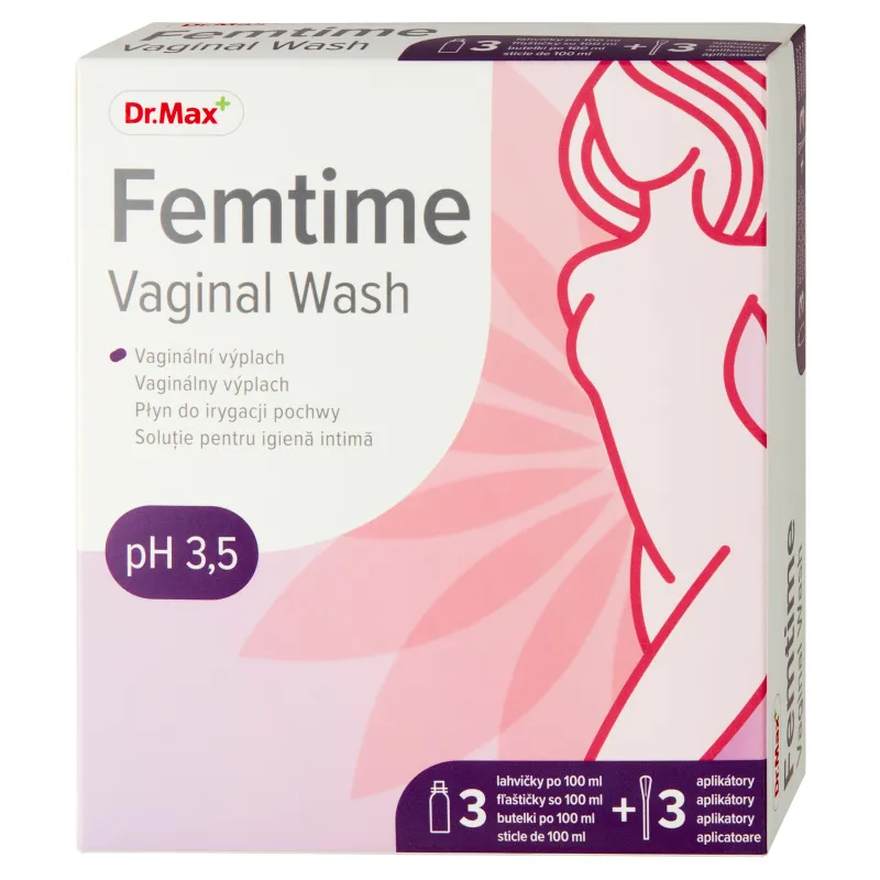Dr.Max Femtime Vaginal Wash 3 x 100 ml + 3 aplikátory, vaginálny výplach