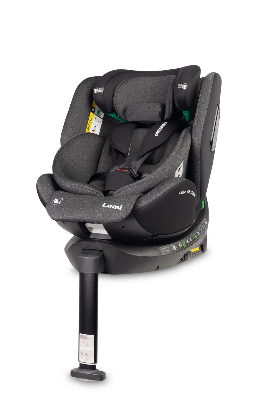 Autosedačka Lumi i-Size 40-150 cm, Isofix, 360 °, rastová, od 0m + do 12 Rokov - tm. šedá