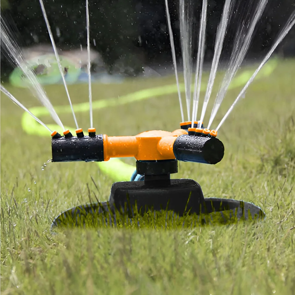 MG Sprinkler 3-ramenný otočný zavlažovač, čierny