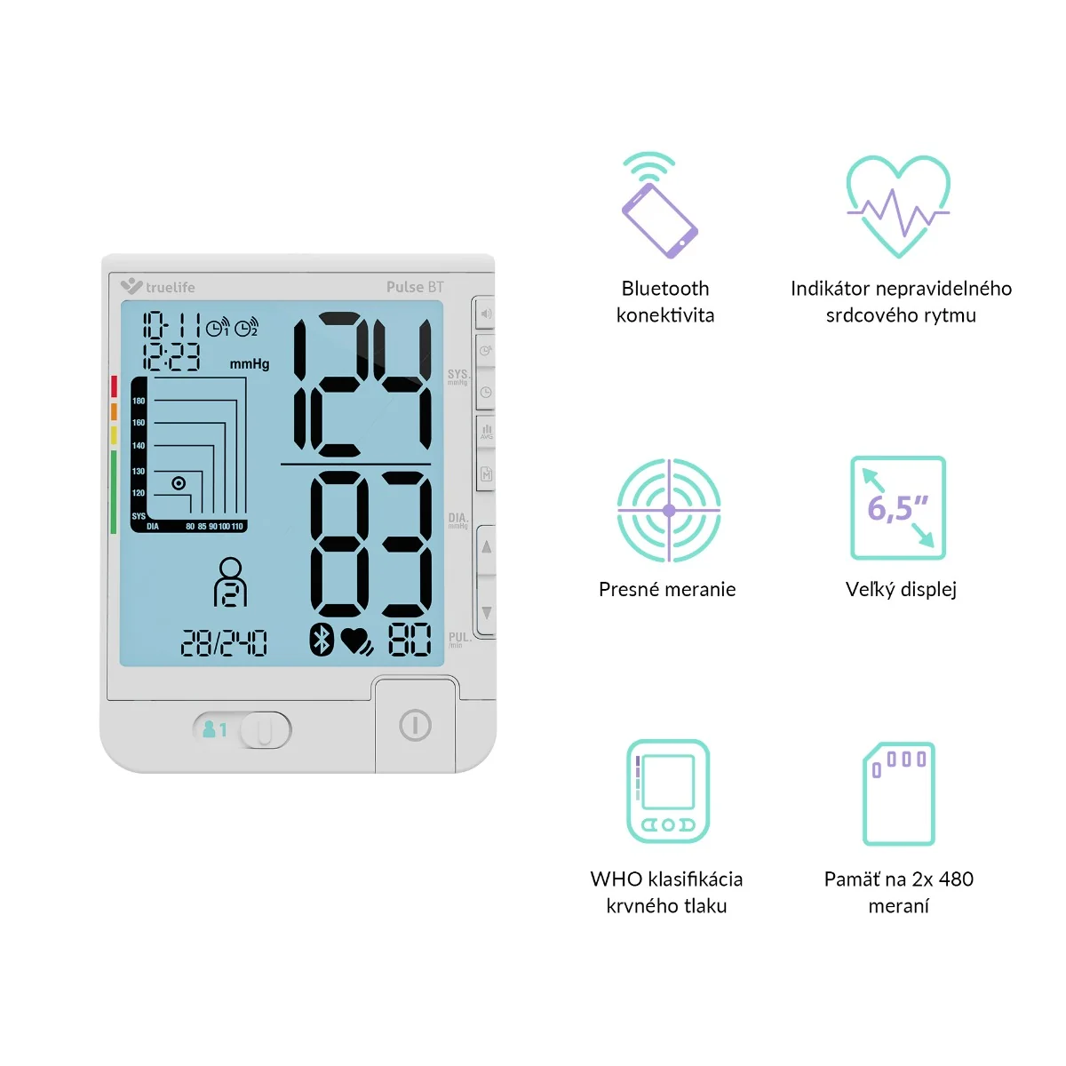 TrueLife Pulse BT 1×1 ks, digitálny tlakomer