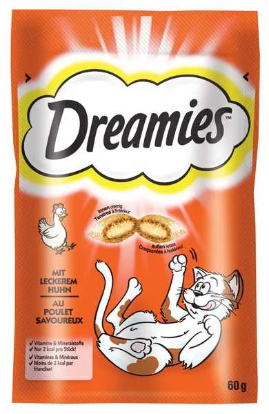 Dreamies Vankúšiky Kura 1×60g, maškrta pre mačky