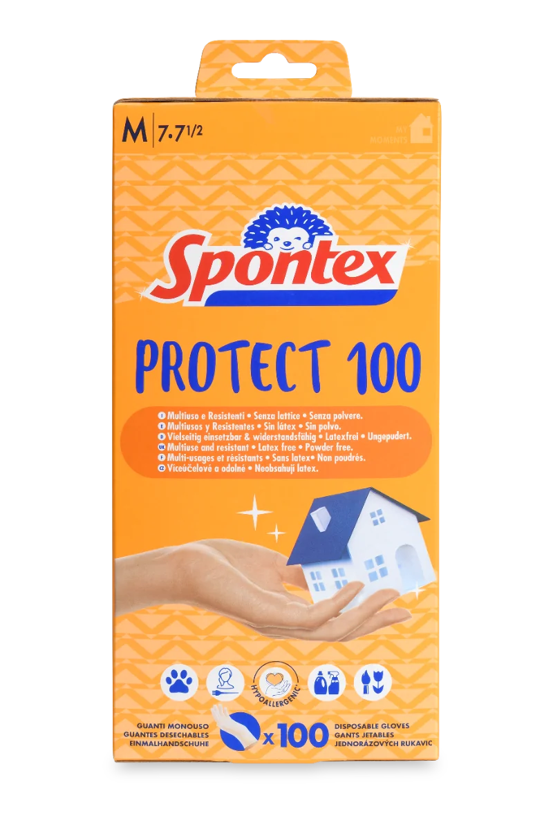 Spontex Rukavice Protect 100 M 1×100 ks, jednorázové rukavice