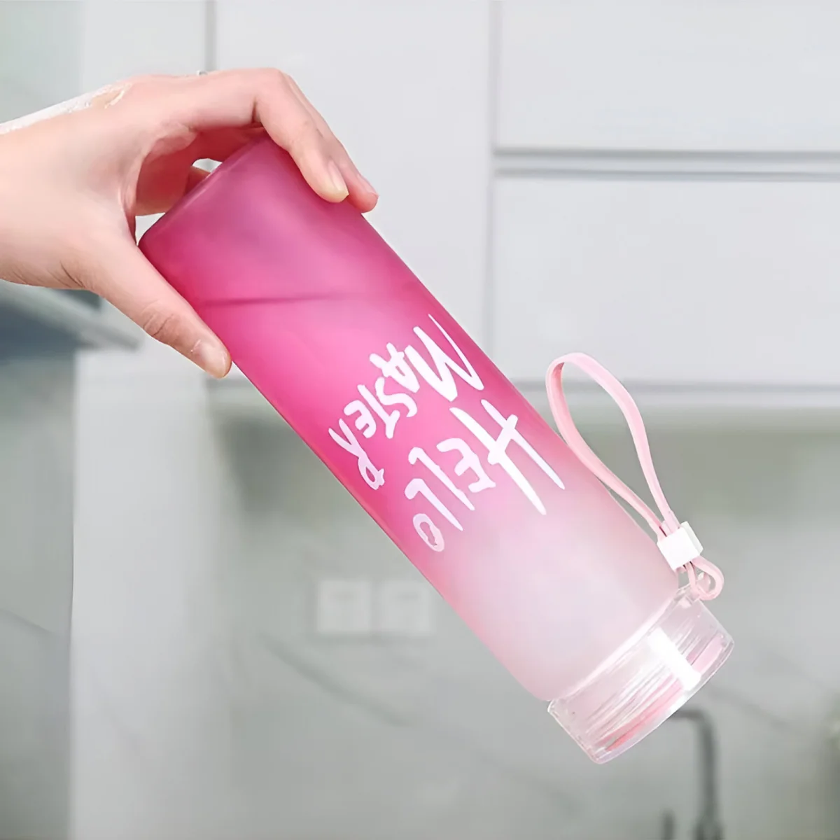 Livefy sklenená fľaša Glassy 400ml, ružová