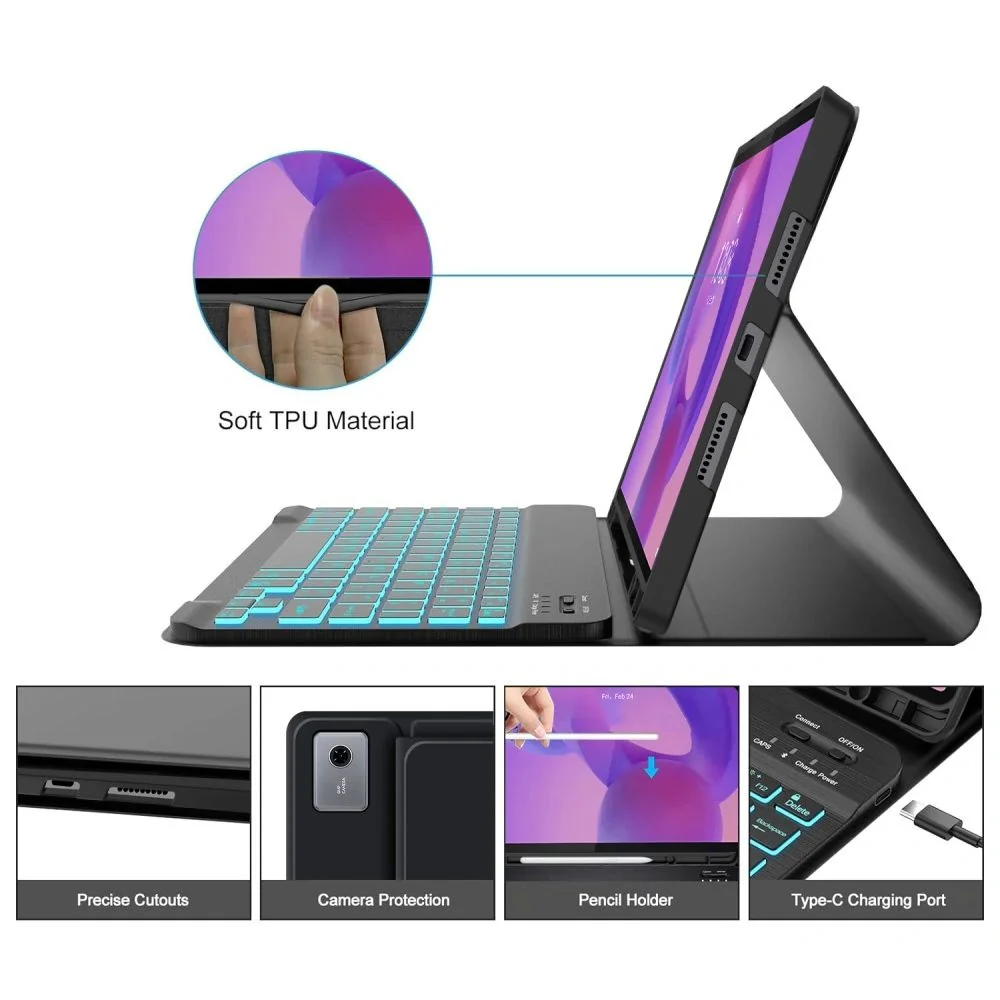 Tech-Protect SC Pen Keyboard puzdro s klávesnicou na Lenovo Idea Tab Plus 12.1'', čierne lus 12.1'', čierne