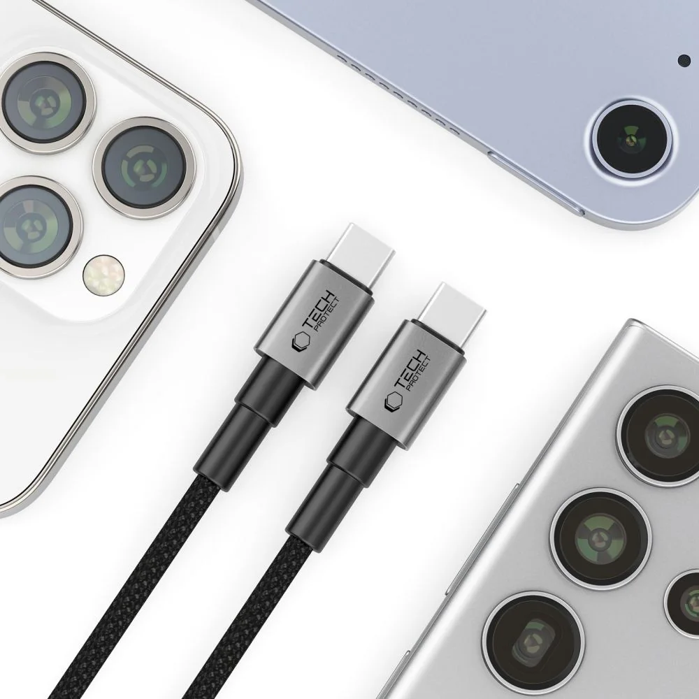 Tech-Protect Ultraboost DNA kábel USB-C / USB-C PD 100W / 5A 3m, šedý