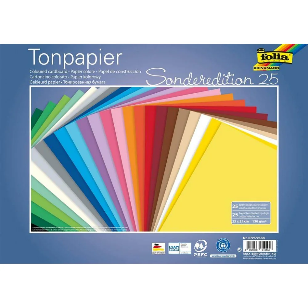 Blok 25 listov mix farieb papiera 130g 25x35cm-Stafil