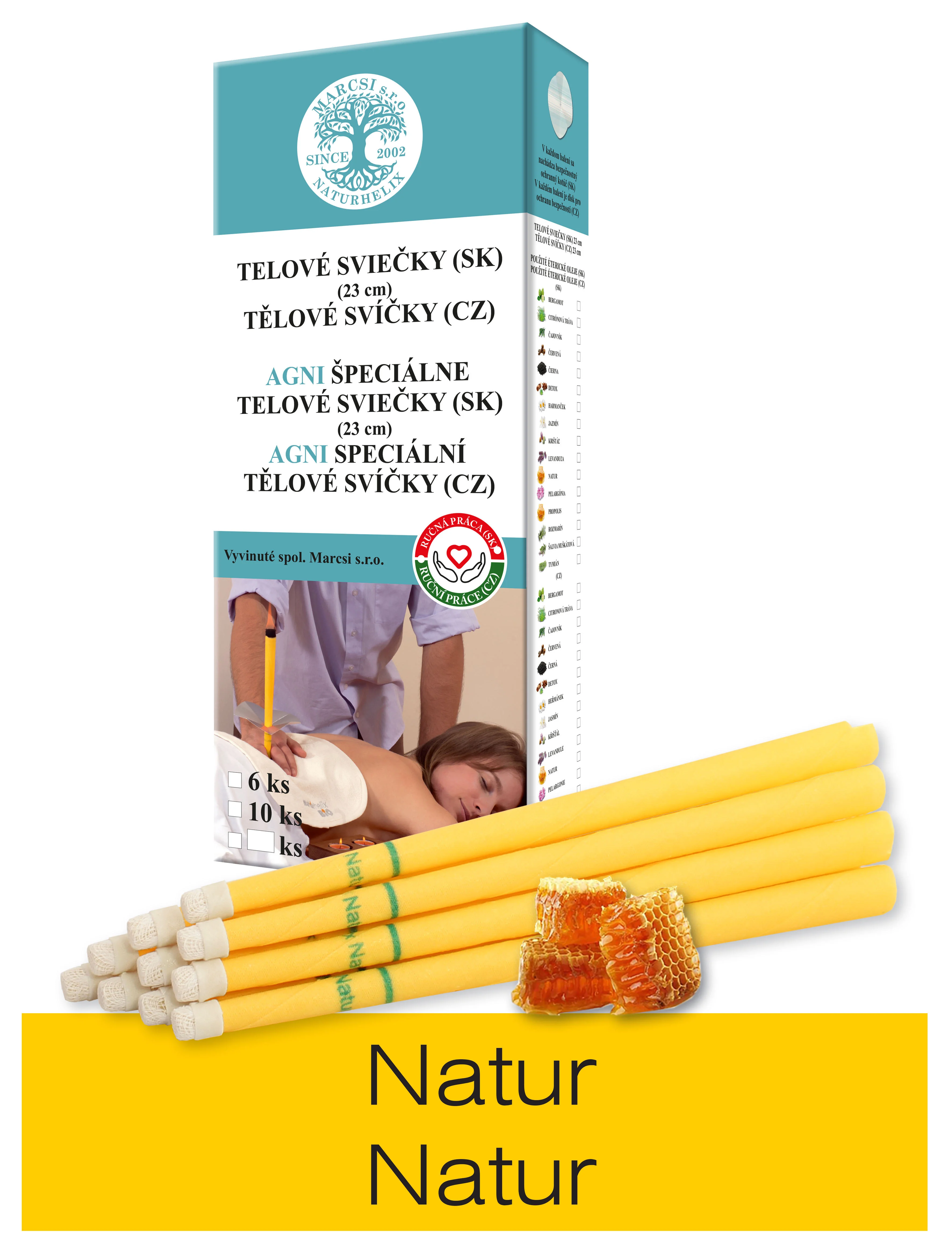 Telové sviečky NATUR (set6)