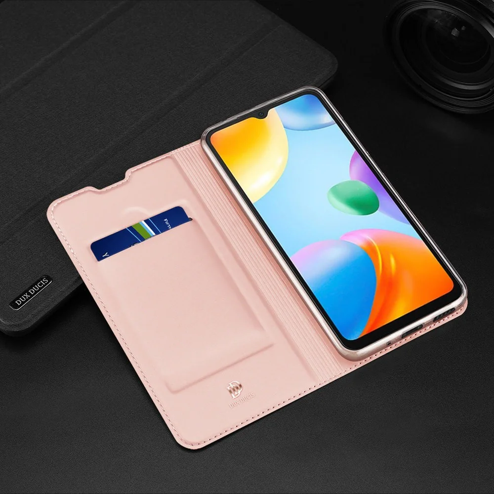 Dux Ducis Skin Pro knižkové kožené puzdro na Xiaomi Redmi 10C zlaté