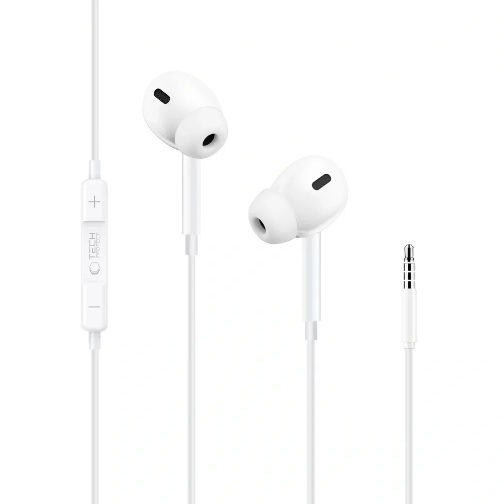 Tech-Protect Core G3 slúchadlá do uší 3.5mm mini jack, biele