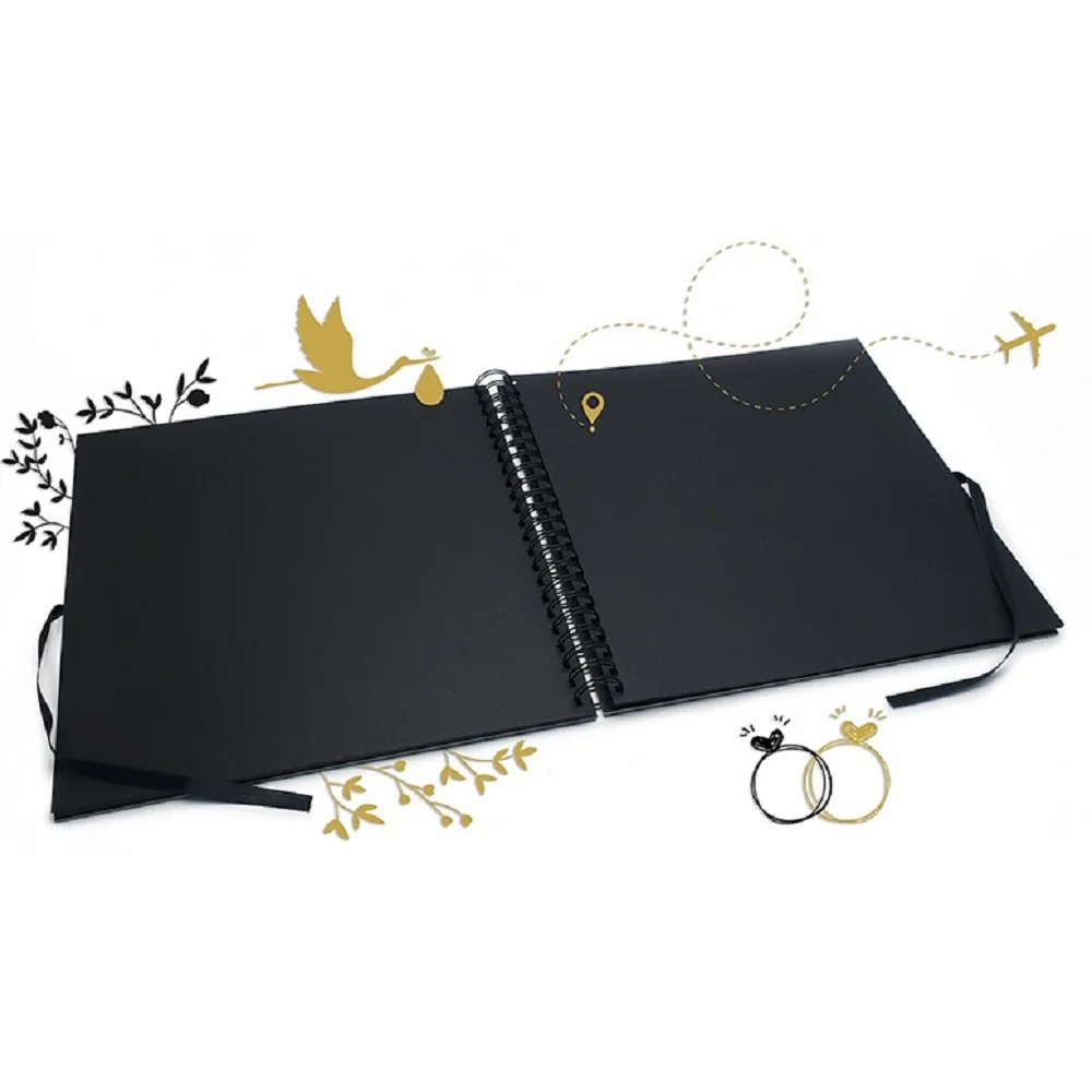 Scrapbook XL, album na fotky, 30 × 30 cm čierny, 40 listov