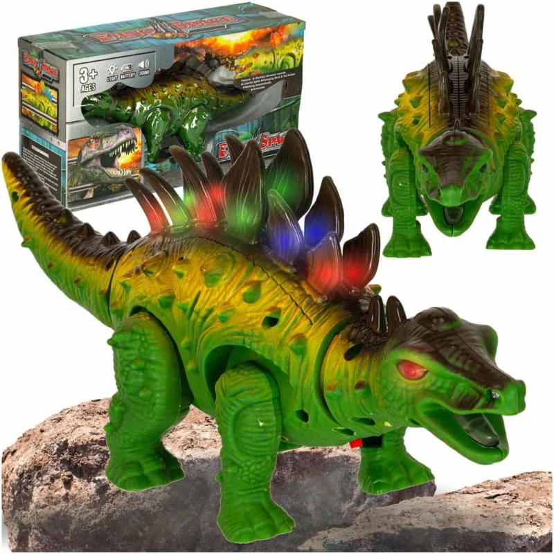 Interaktívny dinosaurus Stegosaurus – chodí, svieti, reve (na batérie)