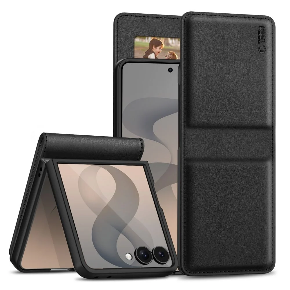 Tech-Protect Wallet obal na Samsung Galaxy Z Flip 8 - Čierna