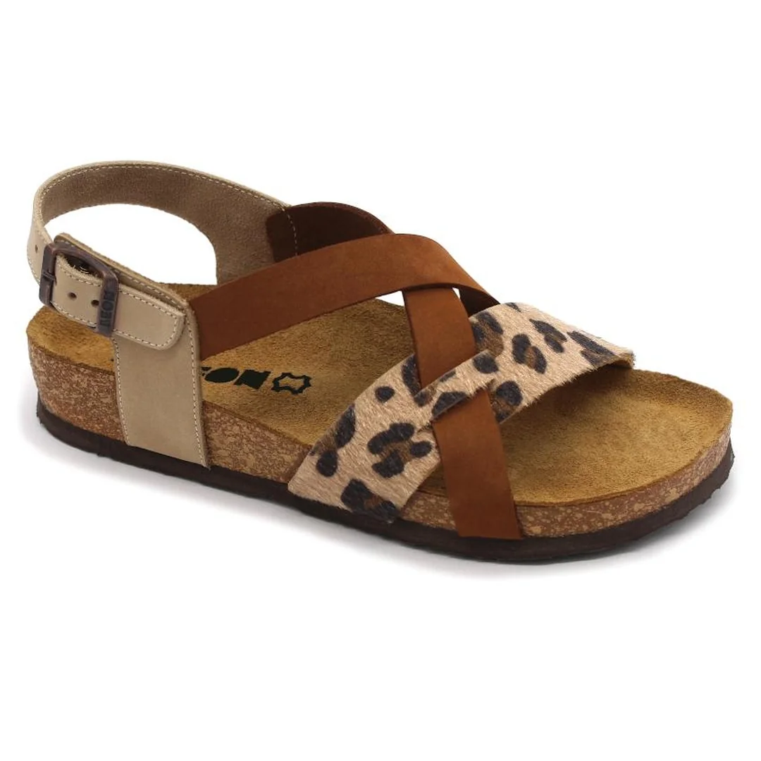 4306 Dámske zdravotné korkové sandále 36 - 23,5cm, hnedá, 2,0 cm