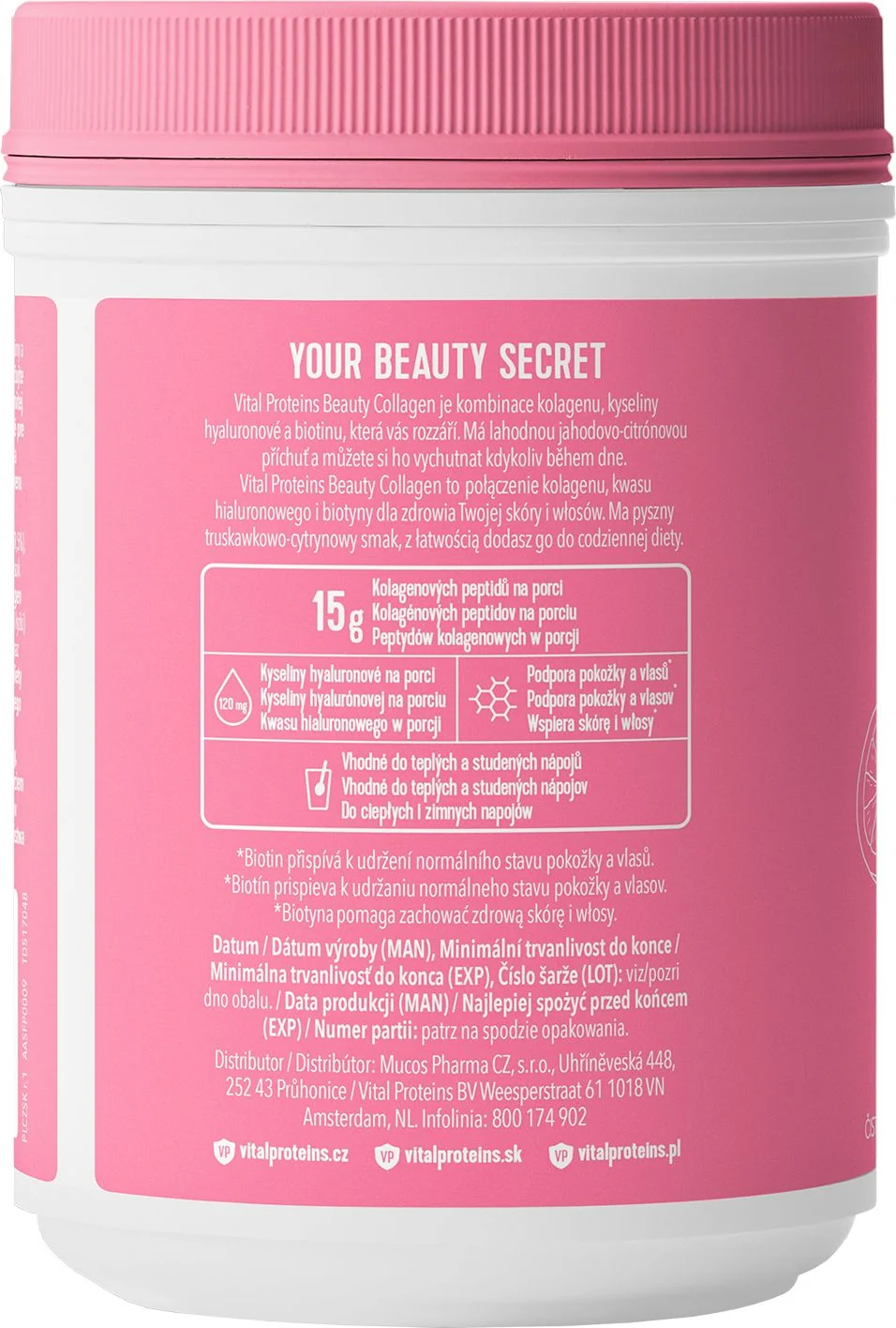 Vital Proteins Beauty Collagen jahoda-citrón 271 g