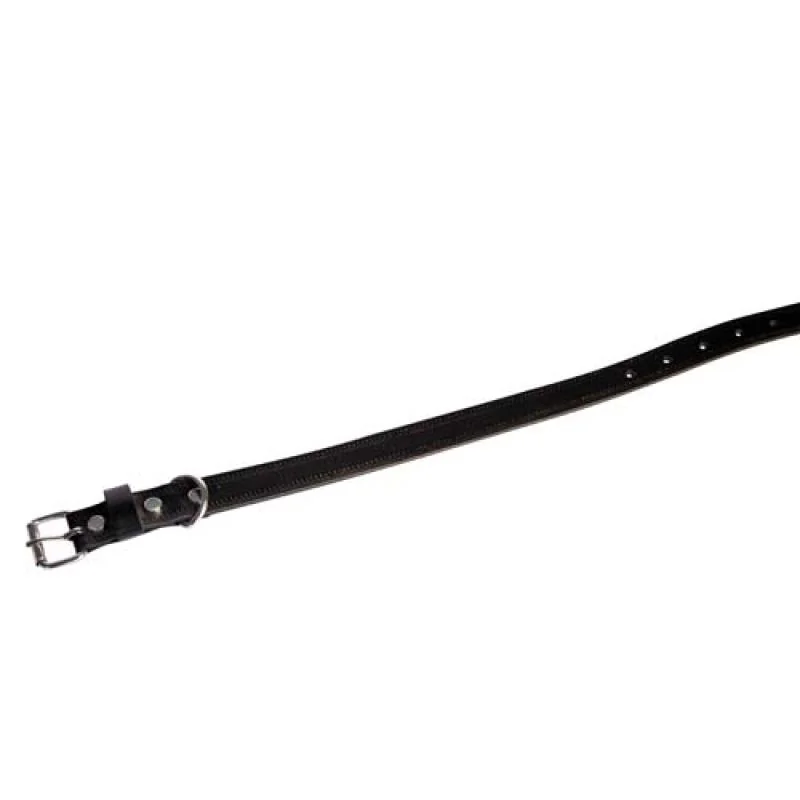 COBBYS PET Obojok z pravej kože čierny 40cm/25mm