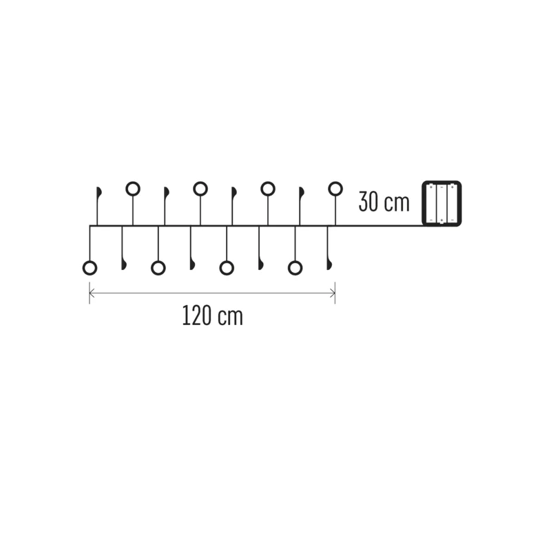 40LED girlanda - perly 3AA WW časovač 1 ks