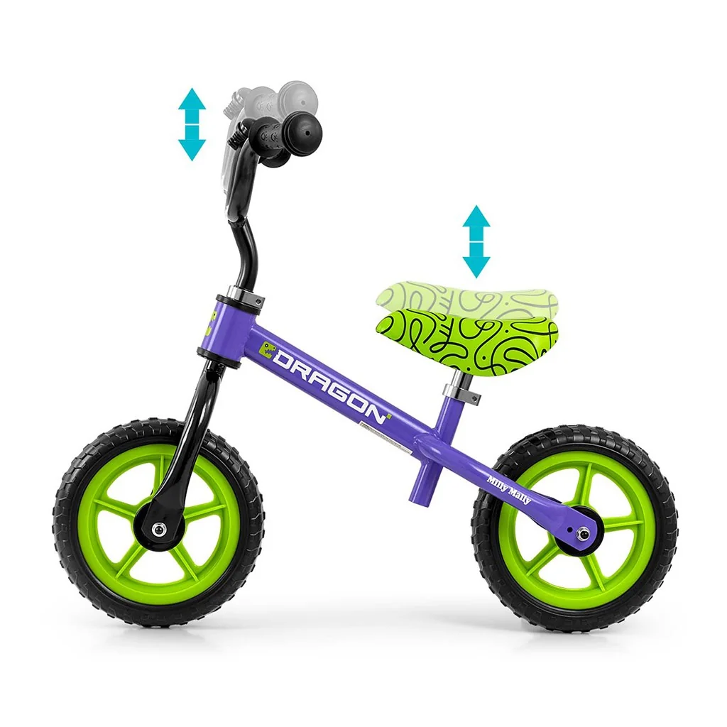 Detský balančný bicykel Milly Mally Dragon violet , 20C58426