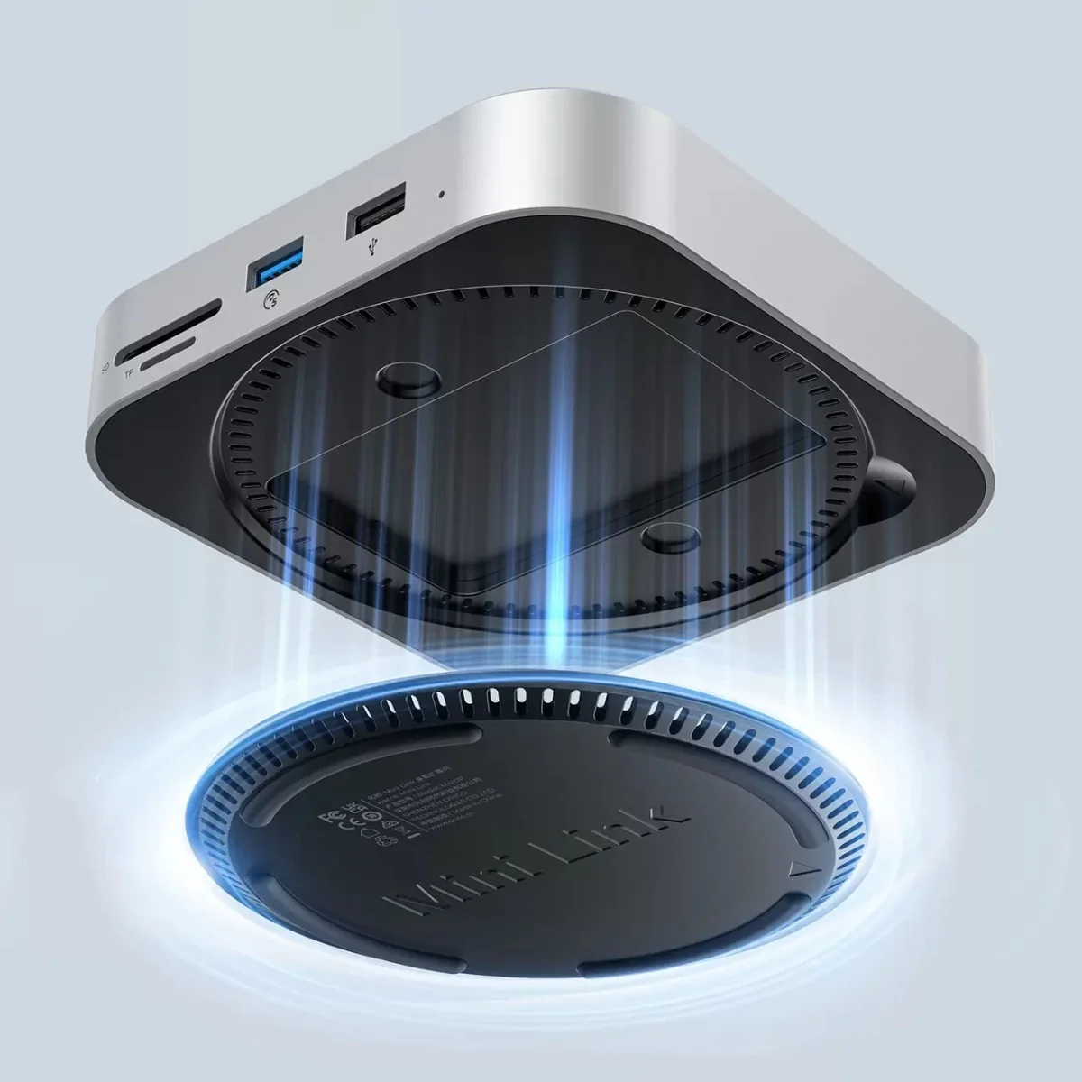 Orico MiniLink 9in1 USB-C HUB adaptér / dokovacia stanica s HDD/SSD, strieborná trieborná