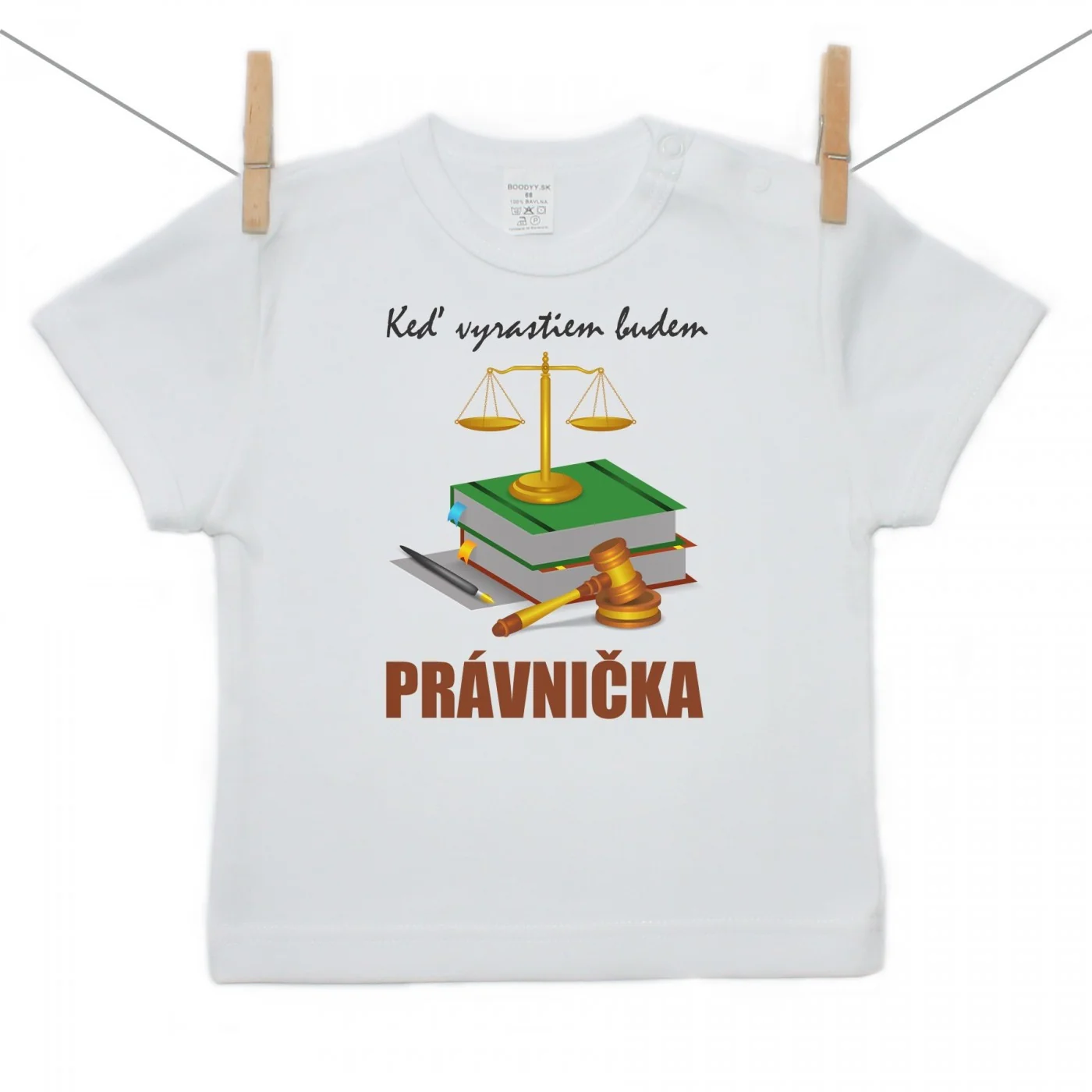 Boodyy Tričko s krátkym rukávom Keď vyrastiem budem právnička Veľkosť: 92