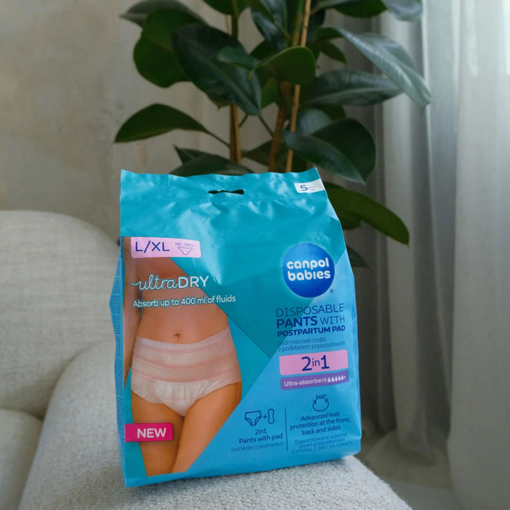 Canpol babies Jednorazové popôrodné nohavičky s vnútornou vložkou L/XL 2v1 5 ks
