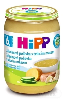 HiPP Polievka BIO Zeleninová s teľacím mäsom 1×190 g, zeleninovo - mäsová polievka