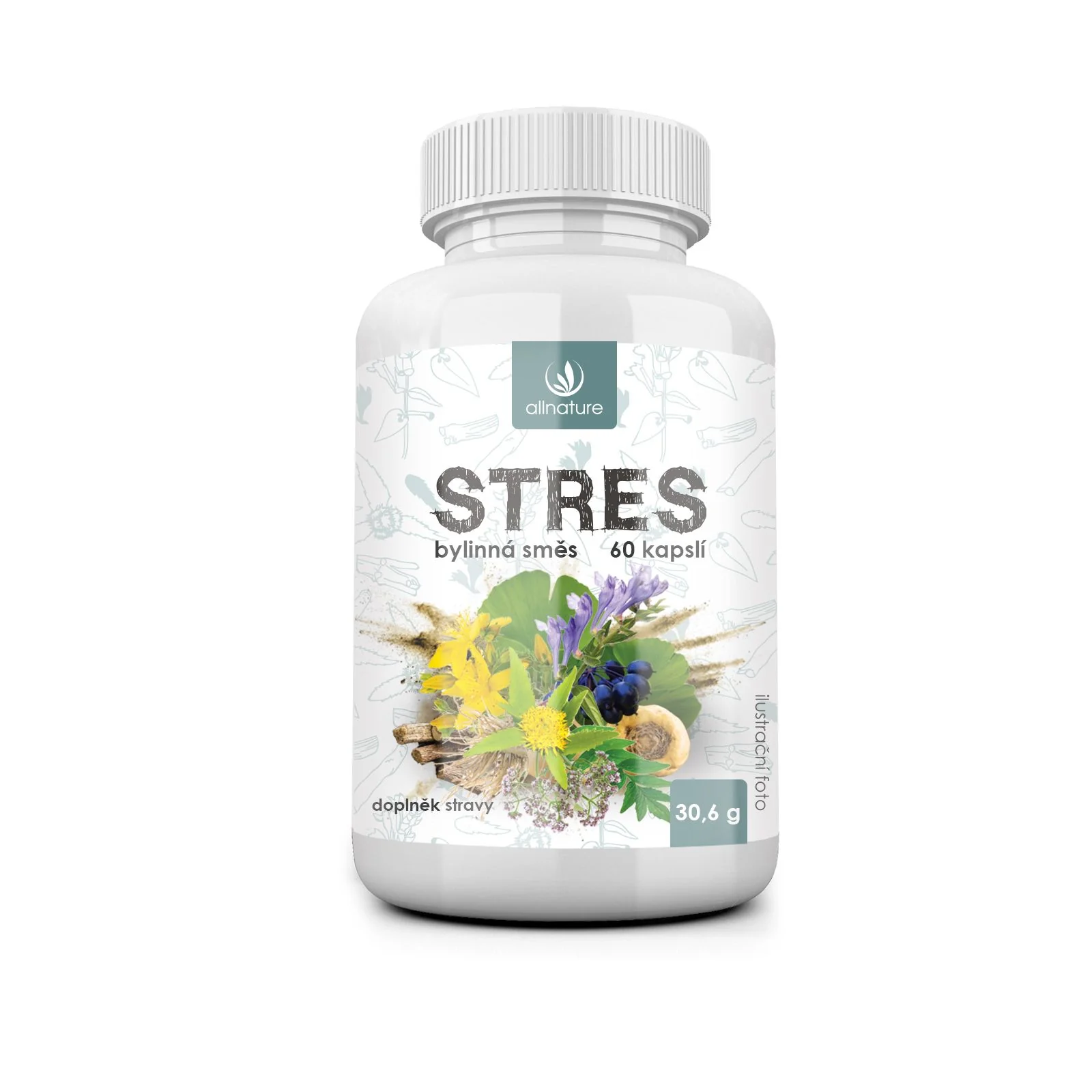 Allnature Stres Bylinny Extrakt 1×60 cps, výživový doplnok
