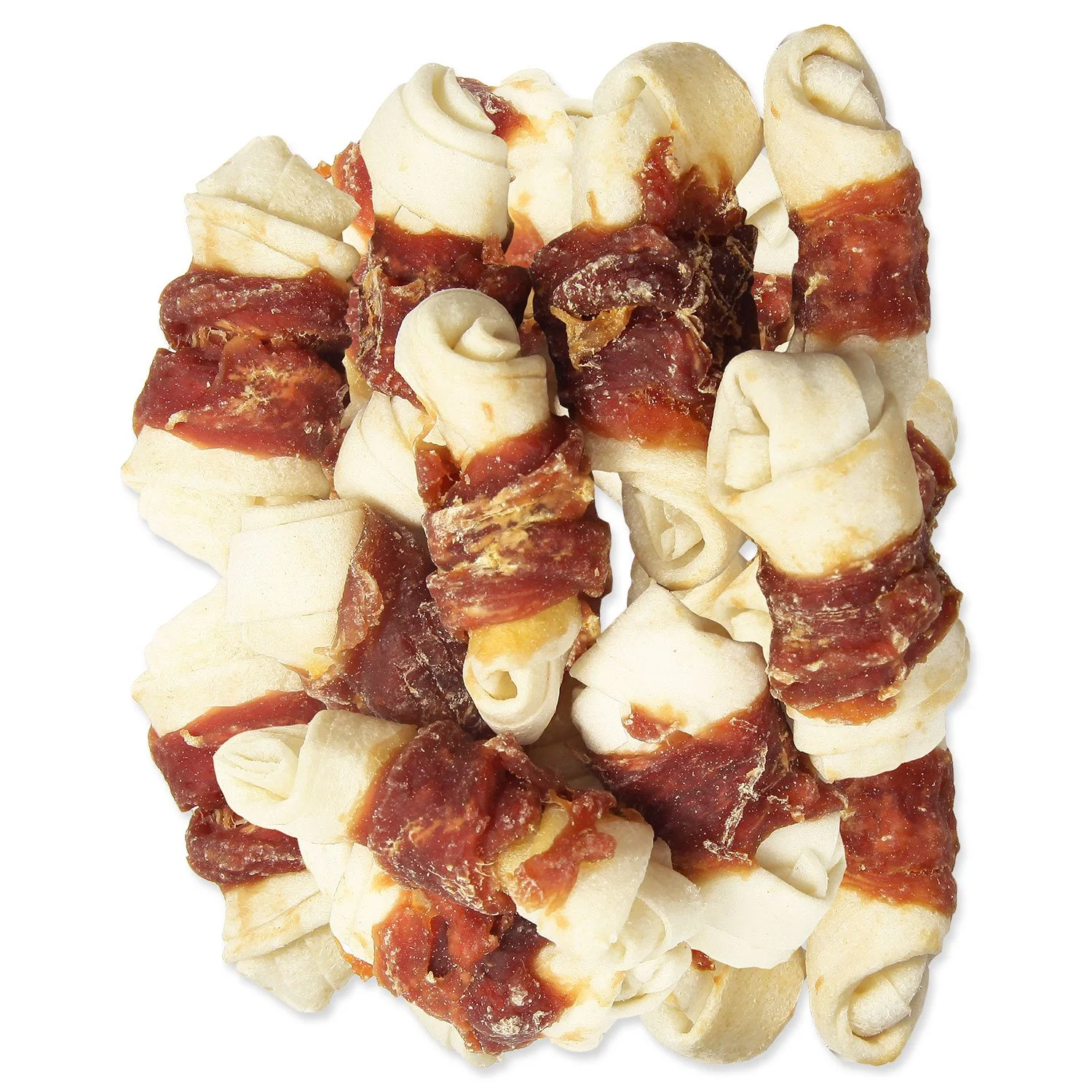 Pochúťka byvolia koža s kačacím mäsom, uzly 5cm 500g 5cm 500g