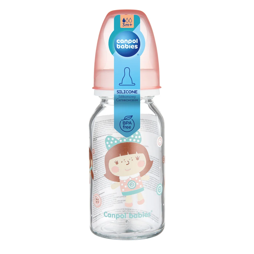 Canpol Babies Fľaša Dekor 120ml 1×1 set, detská starostlivosť