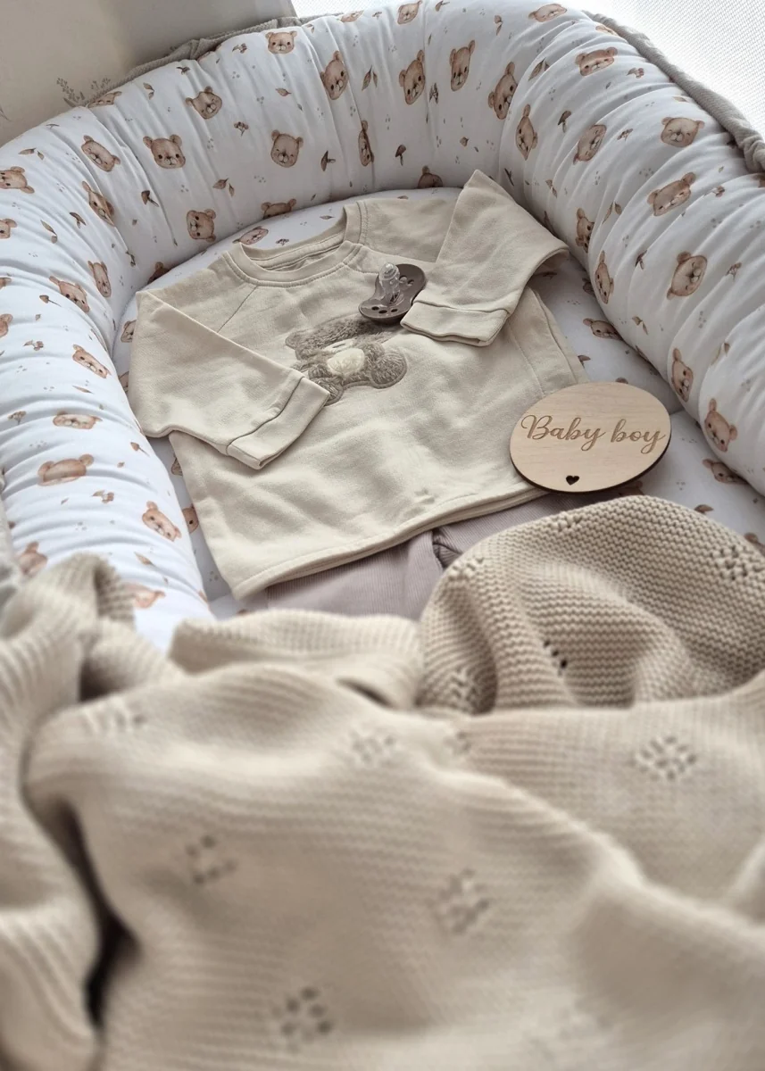 Hniezdočko pre bábätko Premium Teddy, oboustranné - béžové