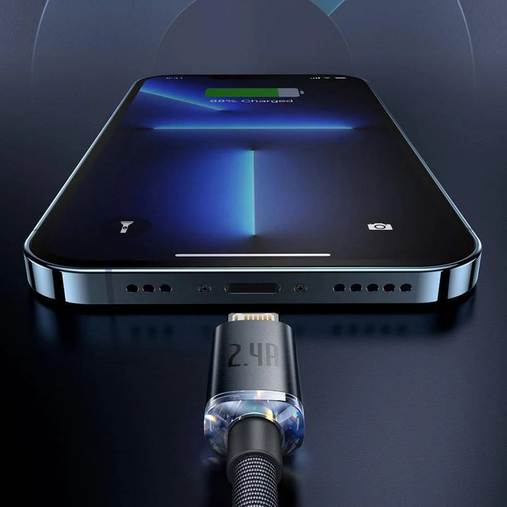 Crystal Shine Data kábel USB na USB-C 100W - 2m Čierna H25163