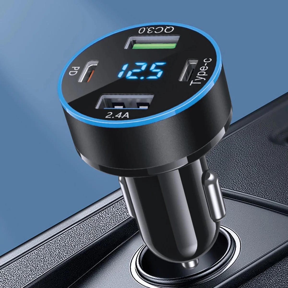 MG Four Port autonabíjačka 2x USB-C / 2x USB 50W, čierna