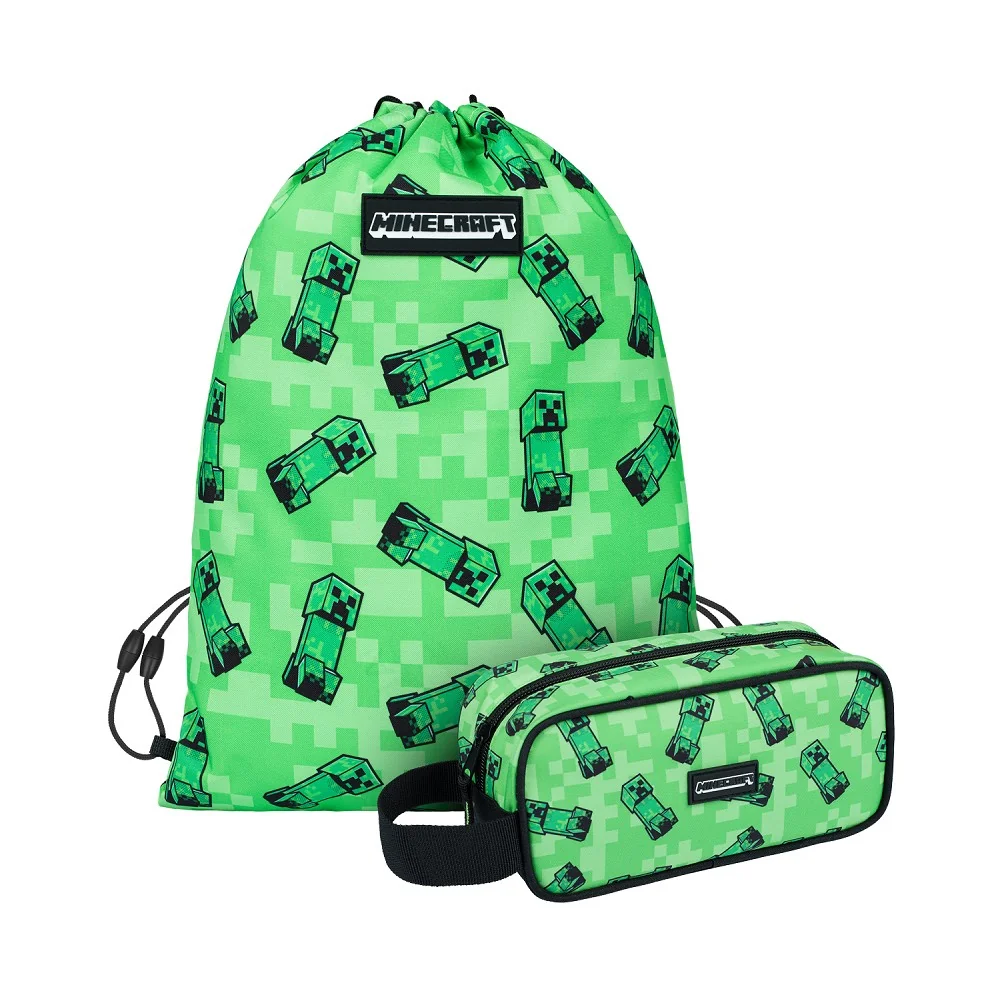 Baagl Minecraft Creeper Set 2 peračník a vrecko na obuv 3-dielna súprava