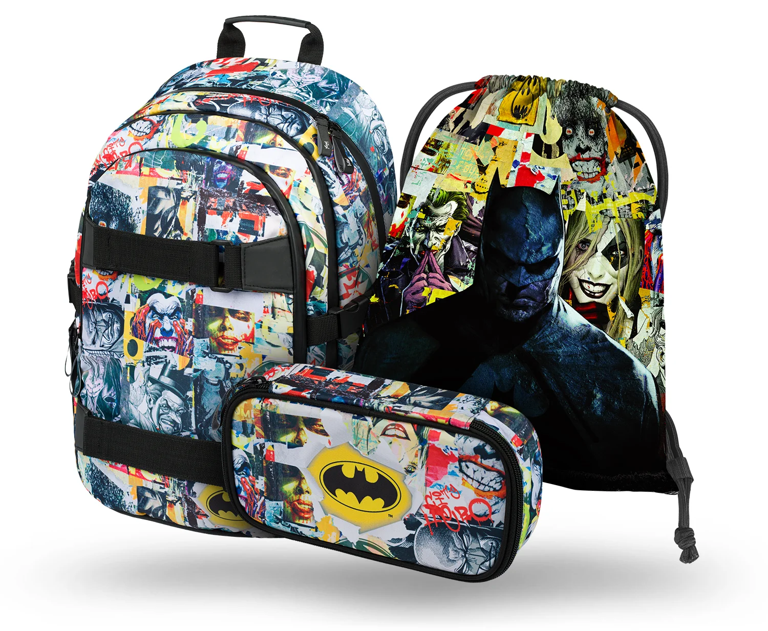 Baagl Sada 3 Skate Batman Komiks – batoh, peračník, vrecko