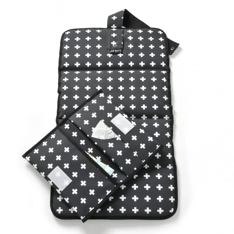 KipKep prebaľovací set NAPPER COMBI-SET Crossy Black (bavlna)