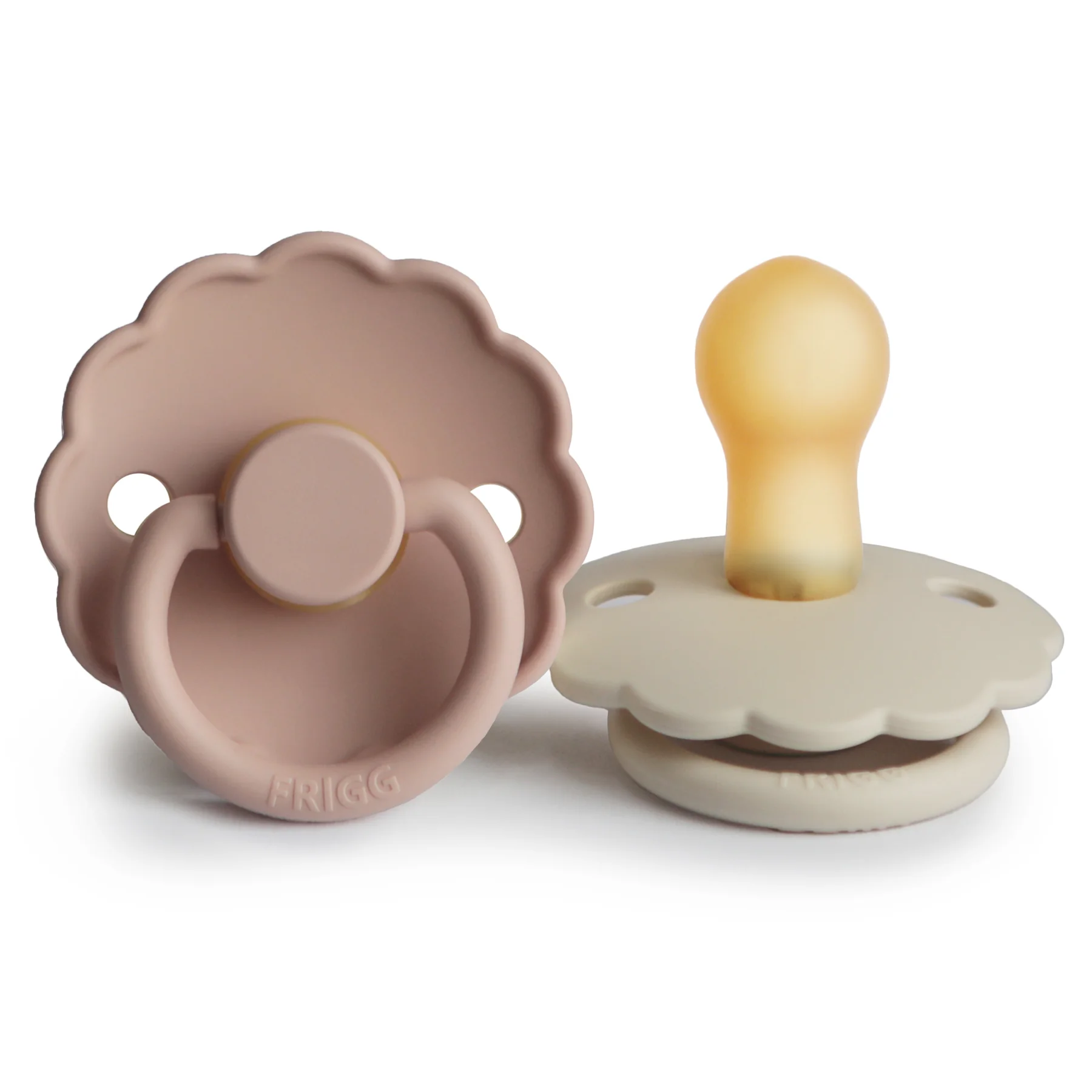 FRIGG Daisy kaučukové cumlíky Blush/Cream 1×2 ks, pre deti od 0-6 m
