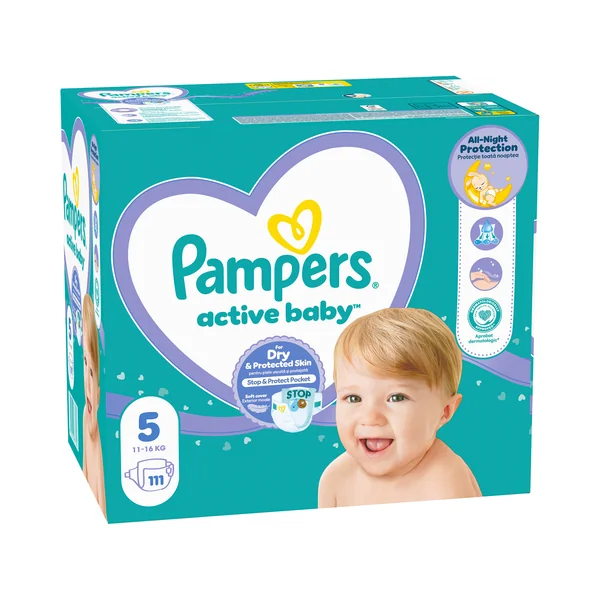 Pampers Active Baby, veľkosť 5 111 ks
