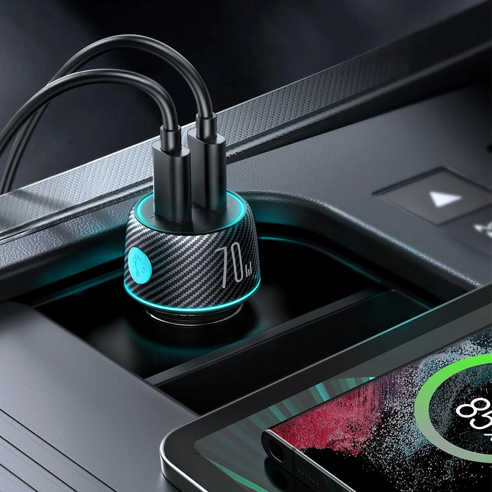 Joyroom JR-CCN02 autonabíjačka 2x USB-C 70W, čierna