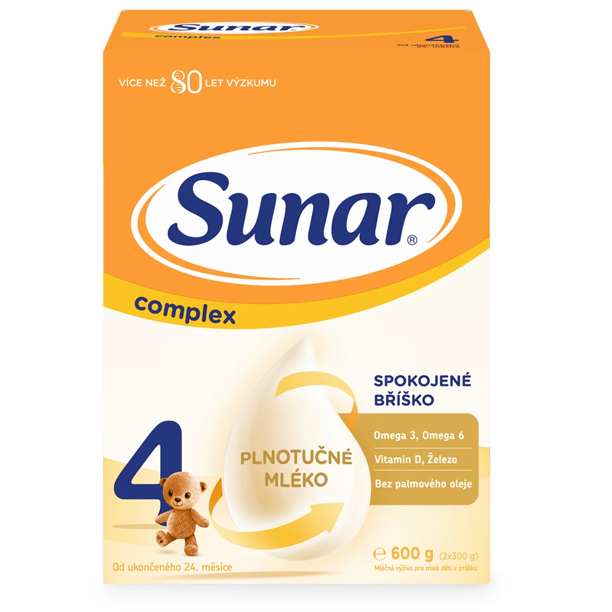 Sunar Complex 4, mliečna výživa pre malé deti 600 g 1×600 g, mliečna výživa, od 24. mesiaca