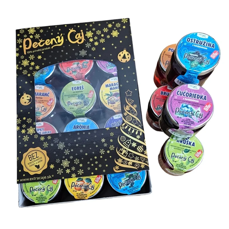 Pečený čaj 60ml – 12ks vianočné darčekové balenie 12 x 60ml mix príchutí
